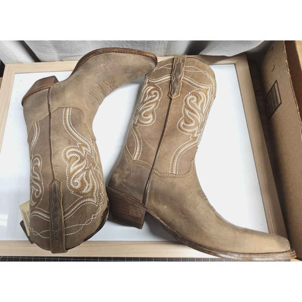 Dan Post Womens Karmel Embroidered Snip Toe Pull On Boots Mid Calf 9M - Picture 3 of 14